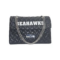 Women's Cuce Black Seattle Seahawks Vegan Leather Oversized Tote Bag