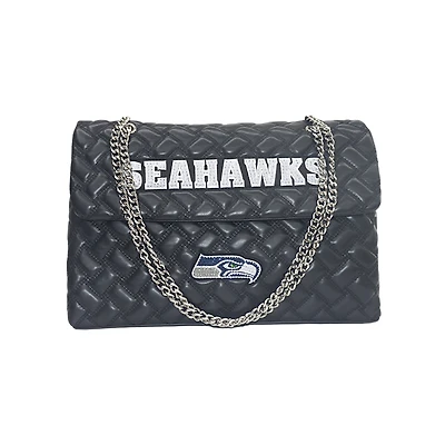 Women's Cuce Black Seattle Seahawks Vegan Leather Oversized Tote Bag