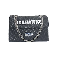 Women's Cuce Black Seattle Seahawks Vegan Leather Oversized Tote Bag