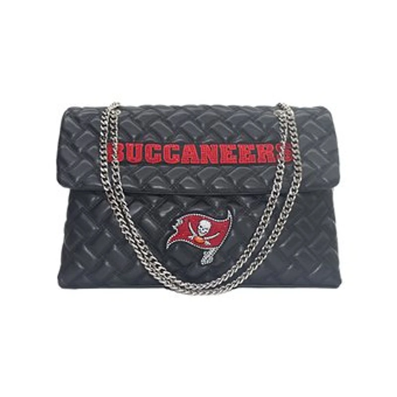 Women's Cuce Black Tampa Bay Buccaneers Vegan Leather Oversized Tote Bag