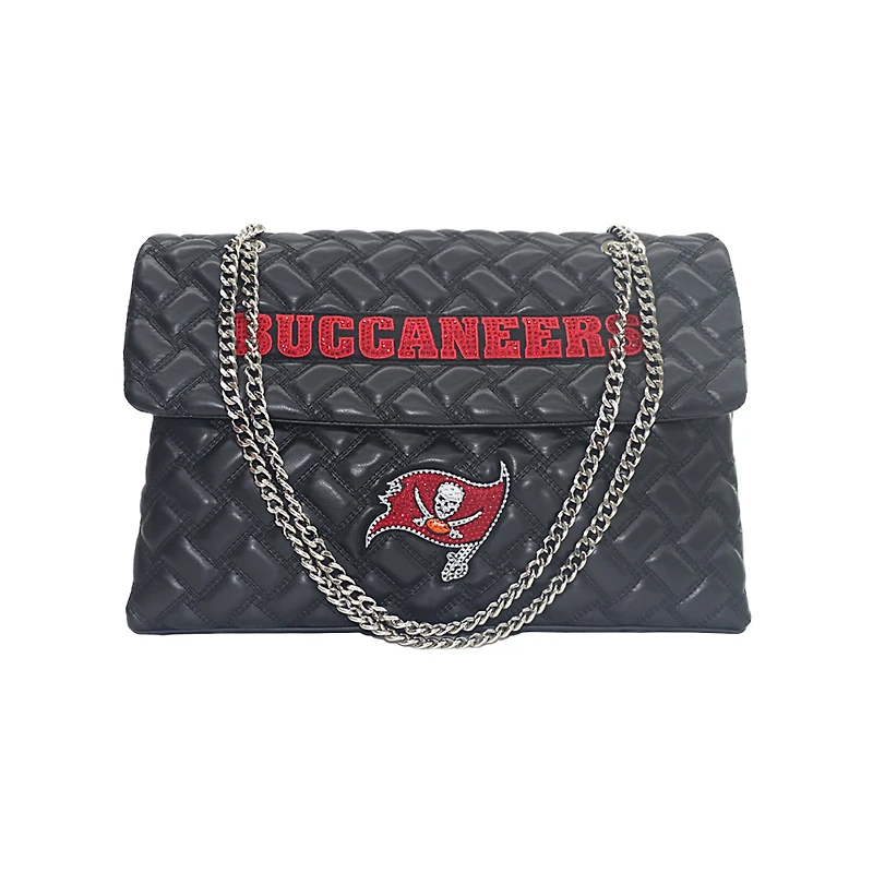 Women's Cuce Black Tampa Bay Buccaneers Vegan Leather Oversized Tote Bag