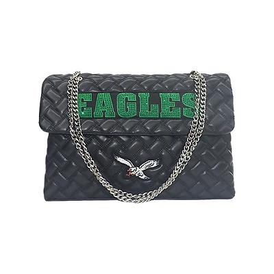 Women's Cuce Black Philadelphia Eagles Vegan Leather Oversized Tote Bag