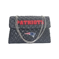 Women's Cuce Black New England Patriots Vegan Leather Oversized Tote Bag