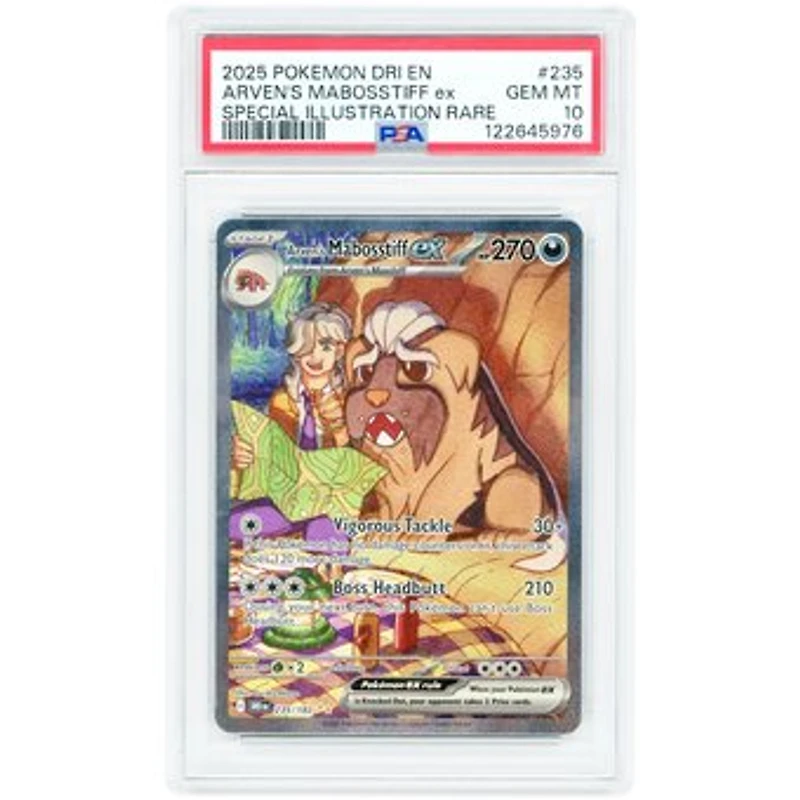 Arven's Mabosstiff ex 2025 Pokemon Destined Rivals Special Illustration Rare #235 PSA Authenticated 10 Card