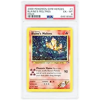 Blaine's Moltres 2000 Pokemon Gym Heroes Holo Rare #1 PSA Authenticated 6 Card
