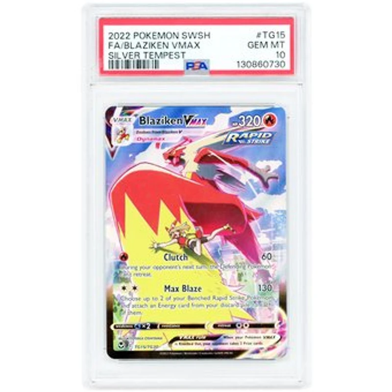 Blaziken VMAX 2022 Pokemon Silver Tempest Trainer Gallery Ultra Rare #TG15 PSA Authenticated 10 Card
