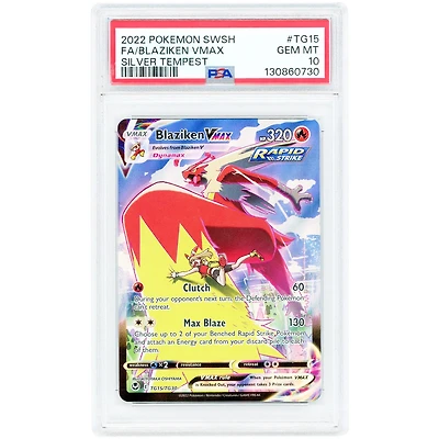 Blaziken VMAX 2022 Pokemon Silver Tempest Trainer Gallery Ultra Rare #TG15 PSA Authenticated 10 Card