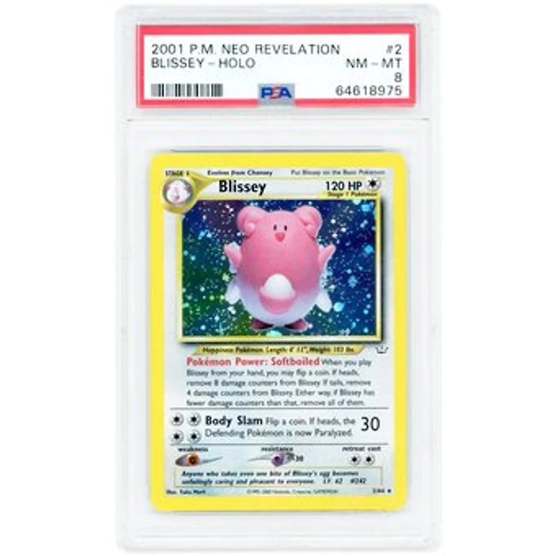 Blissey 2001 Pokemon Neo Revelation Holo Rare #2 PSA Authenticated 8 Card