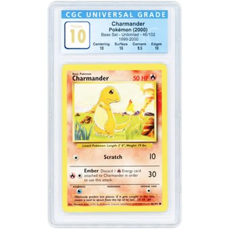 Charmander 2000 Pokemon Base Set Unlimited Common #46 CGC Authenticated Pristine 10 Card