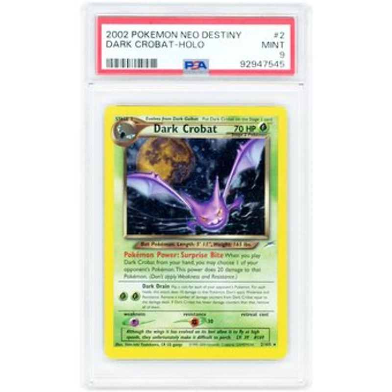 Dark Crobat 2002 Pokemon Neo Destiny Holo Rare #2 PSA Authenticated 9 Card