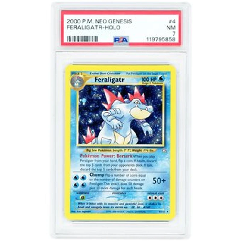 Feraligatr 2000 Pokemon Neo Genesis Holo Rare #4 PSA Authenticated 7 Card