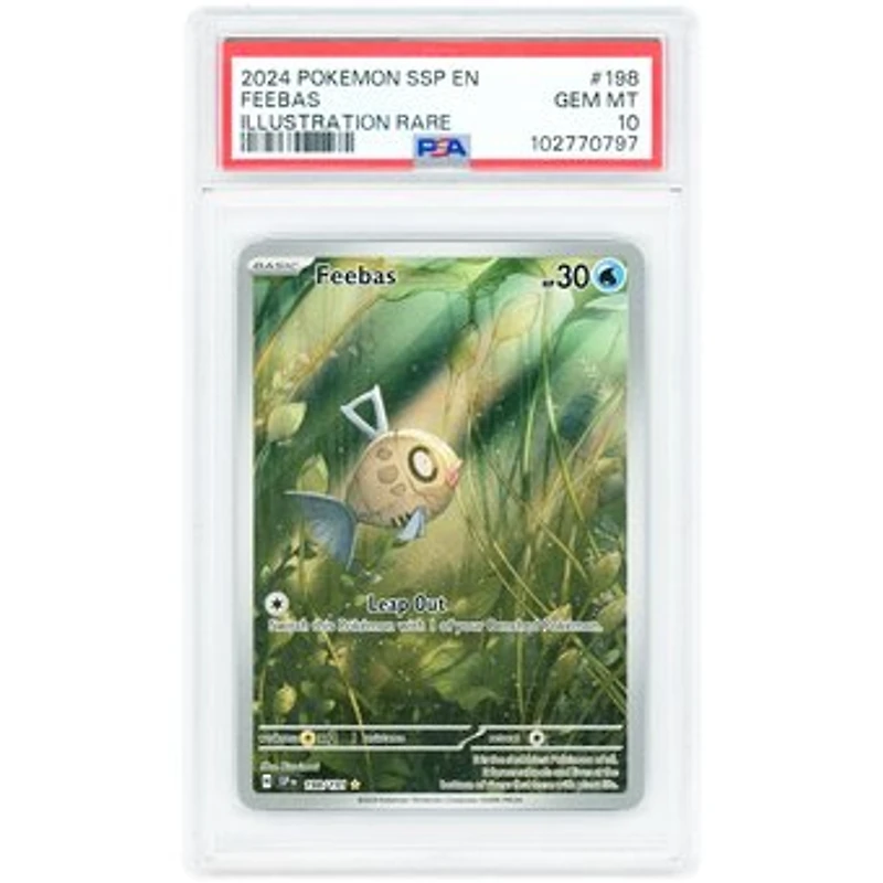 Feebas 2024 Pokemon Surging Sparks Illustration Rare #198 PSA Authenticated 10 Card
