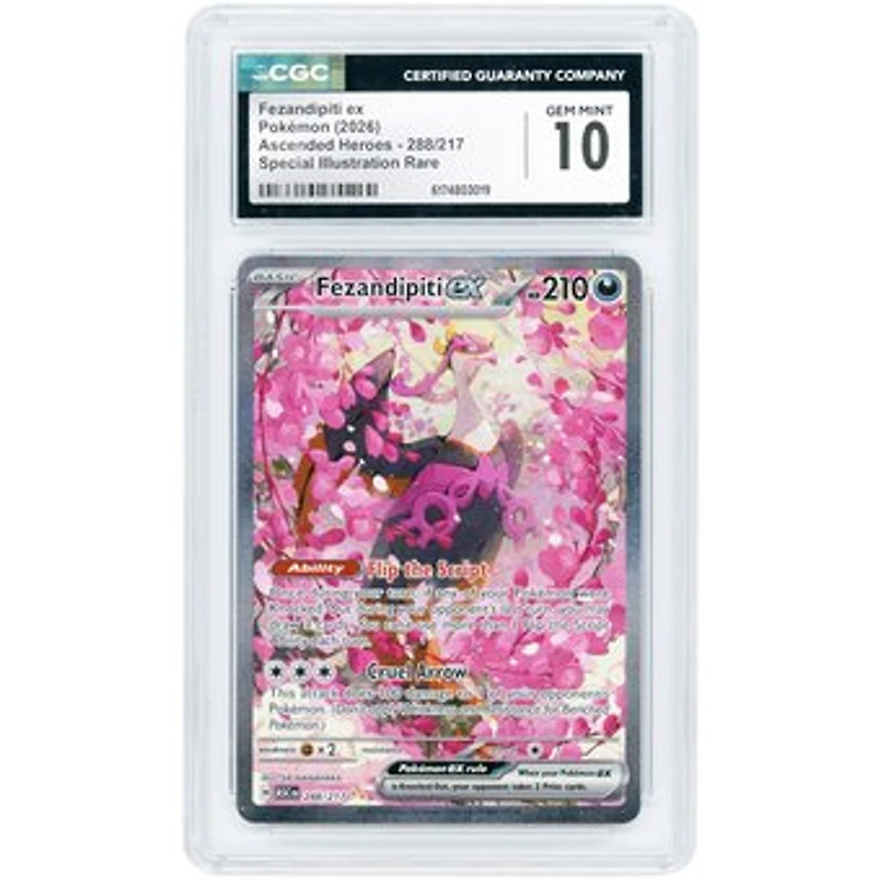 Fezandipiti ex 2026 Pokemon Ascended Heroes Special Illustration Rare #288 CGC Authenticated 10 Card