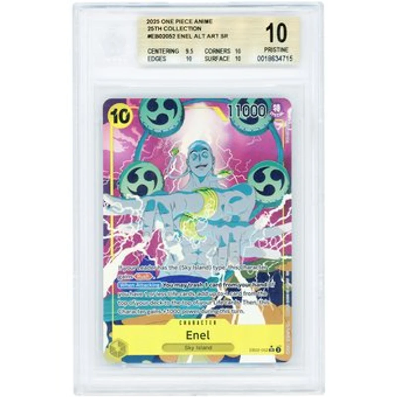 Enel 2025 One Piece Extra Booster Anime 25th Collection Alternate Art SR #EB02-052 BGS Authenticated Pristine 10 Card