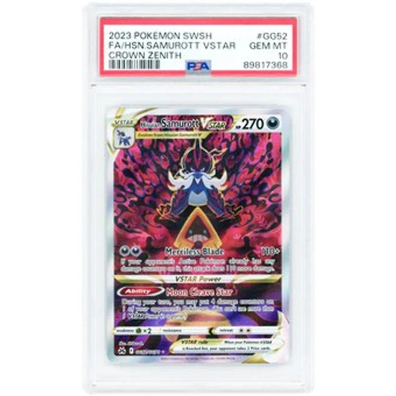 Hisuian Samurott VSTAR 2023 Pokemon Crown Zenith Galarian Gallery Ultra Rare #GG52 PSA Authenticated 10 Card