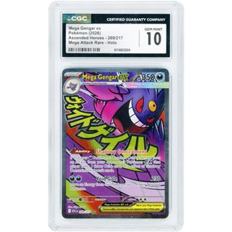 Mega Gengar ex 2026 Pokemon Ascended Heroes Mega Attack Rare #269 CGC Authenticated 10 Card
