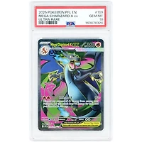 Mega Charizard X ex 2025 Pokemon Phantasmal Flames Ultra Rare #109 PSA Authenticated 10 Card