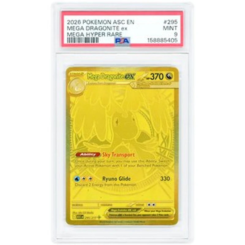 Mega Dragonite ex 2026 Pokemon Ascended Heroes Mega Hyper Rare #295 PSA Authenticated 9 Card