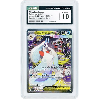 Mega Froslass ex 2026 Pokemon Ascended Heroes Special Illustration Rare #275 CGC Authenticated 10 Card