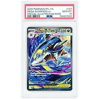 Mega Sharpedo ex 2025 Pokemon Phantasmal Flames Special Illustration Rare #127 PSA Authenticated 10 Card