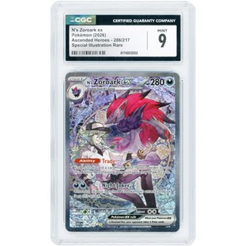 N's Zoroark ex 2026 Pokemon Ascended Heroes Special Illustration Rare #286 CGC Authenticated 9 Card