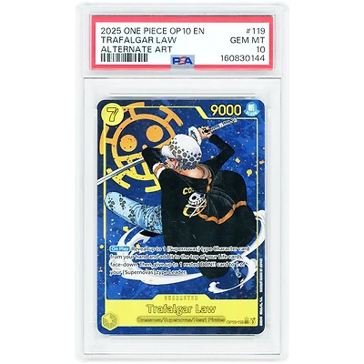 Trafalgar Law 2025 One Piece Royal Blood Parallel SEC #OP10-119 PSA Authenticated 10 Card
