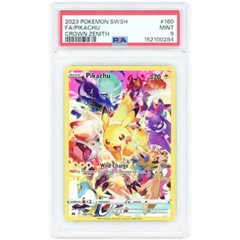 Pikachu 2023 Pokemon Crown Zenith Secret Rare #160 PSA Authenticated 9 Card