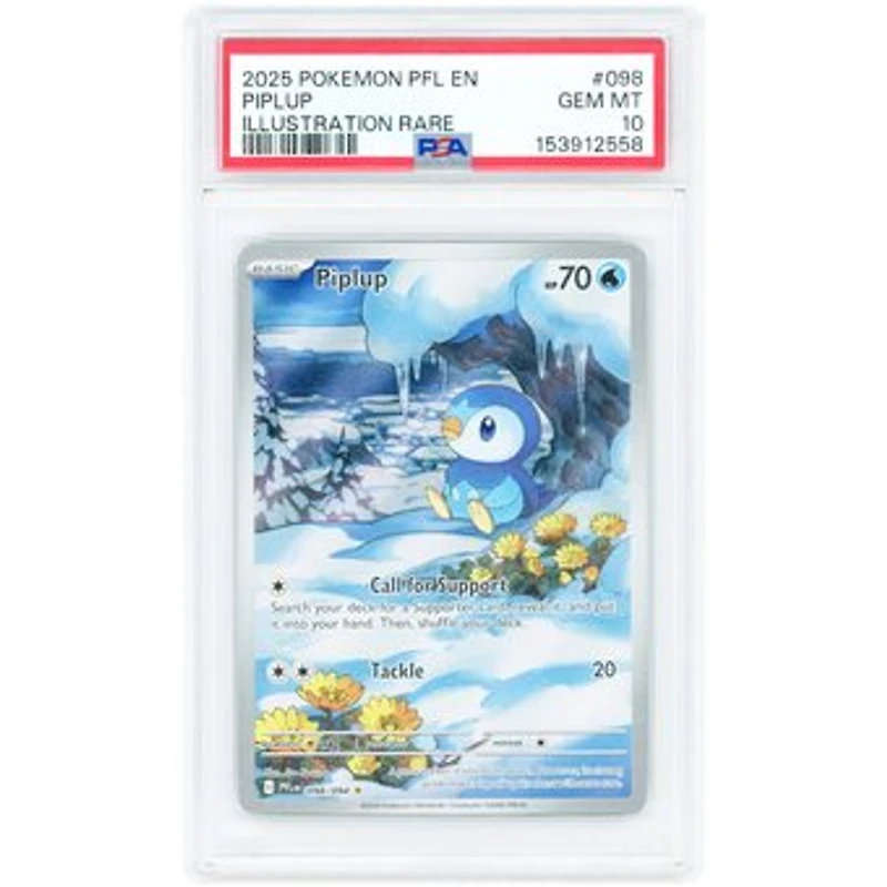 Piplup 2025 Pokemon Phantasmal Flames Illustration Rare #98 PSA Authenticated 10 Card