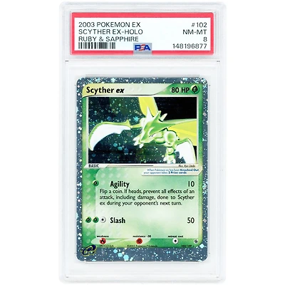 Scyther ex 2003 Pokemon EX Ruby & Sapphire Ultra Rare #102 PSA Authenticated 8 Card