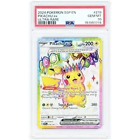 Pikachu ex 2024 Pokemon Surging Sparks Ultra Rare #219 PSA Authenticated 10 Card