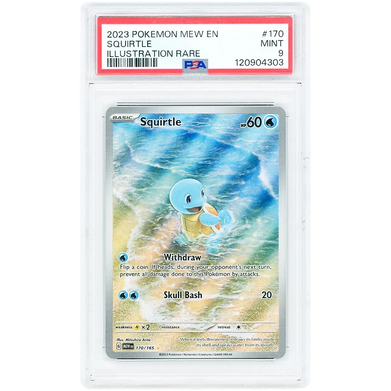 Squirtle 2023 Pokemon 151 Illustration Rare #170 PSA Authenticated 9 Card