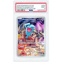 Team Rocket's Wobbuffet 2025 Pokemon Scarlet & Violet Pokemon Center Exclusive Promo #203 PSA Authenticated 9 Card