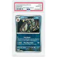 Umbreon 2025 Pokemon Prismatic Evolutions Poke Ball Pattern Rare #59 PSA Authenticated 10 Card
