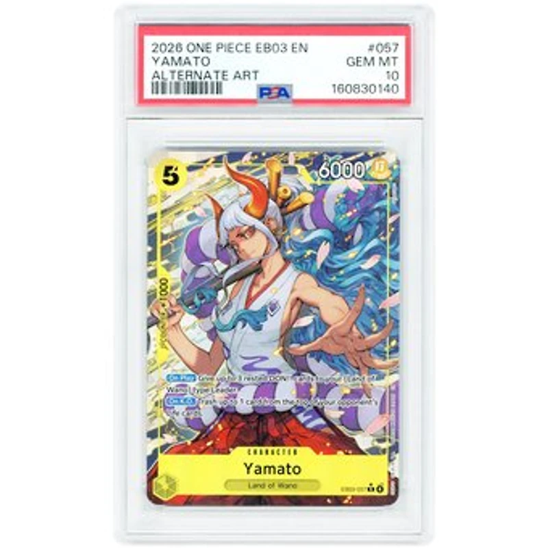 Yamato 2026 Extra Booster: One Piece Heroine's Edition Alternate Art Rare #EB03-057 PSA Authenticated 10 Card