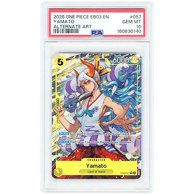 Yamato 2026 Extra Booster: One Piece Heroine's Edition Alternate Art Rare #EB03-057 PSA Authenticated 10 Card