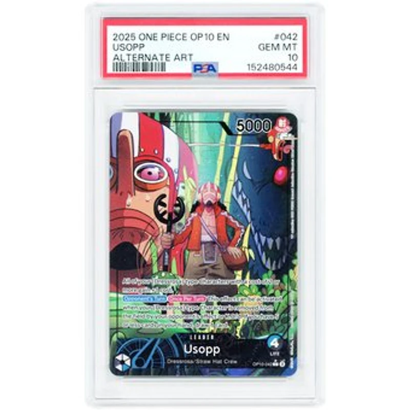 Usopp 2025 One Piece Royal Blood Parallel #OP10-042 PSA Authenticated 10 Card