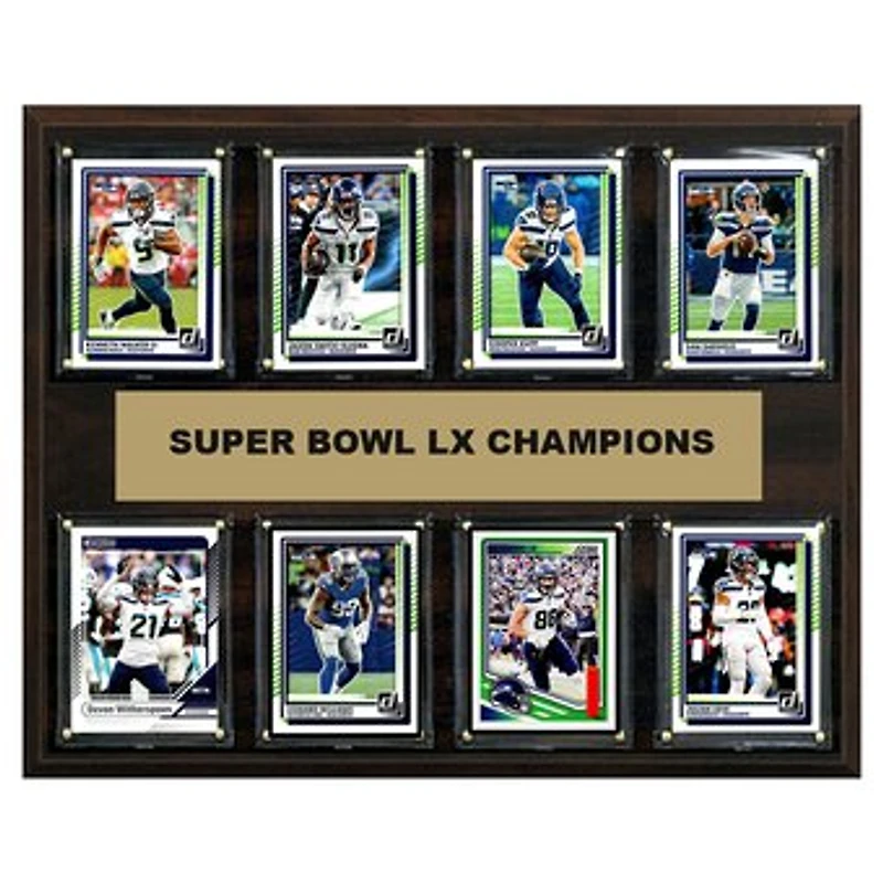 Seattle Seahawks Super Bowl LX Champions 12" x 15" Trading Card Plaque