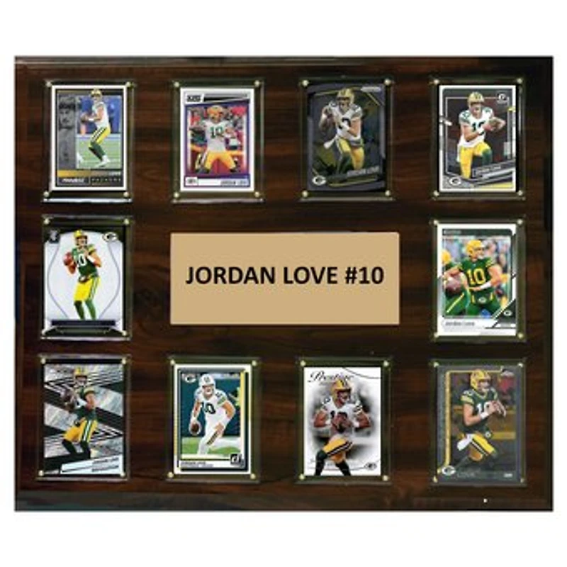 Jordan Love Green Bay Packers 15" x 18" Trading Card Plaque