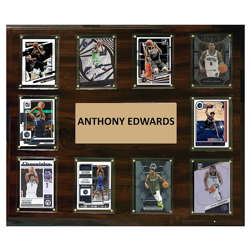 Anthony Edwards Minnesota Timberwolves 15" x 18" Trading Card Plaque