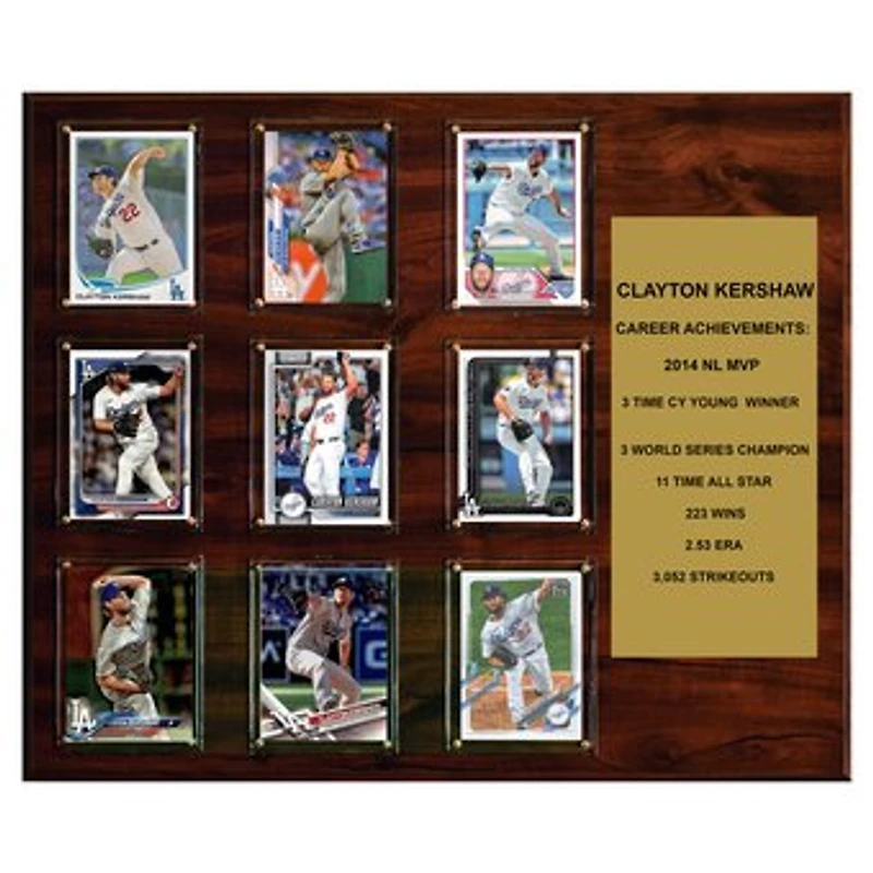 Clayton Kershaw Los Angeles Dodgers 15" x 18" Trading Card Plaque