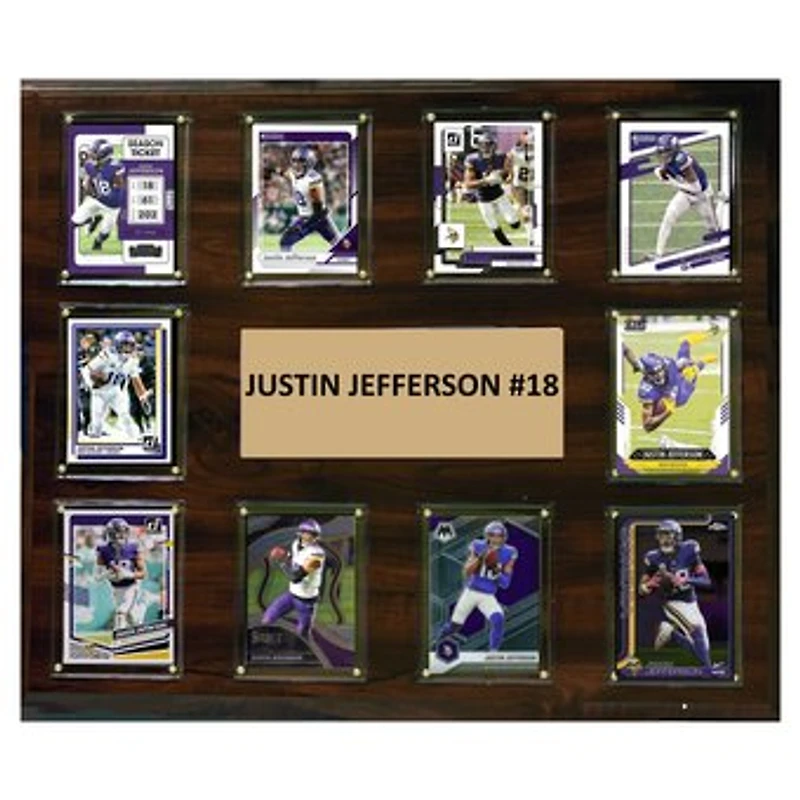 Justin Jefferson Minnesota Vikings 15" x 18" Trading Card Plaque