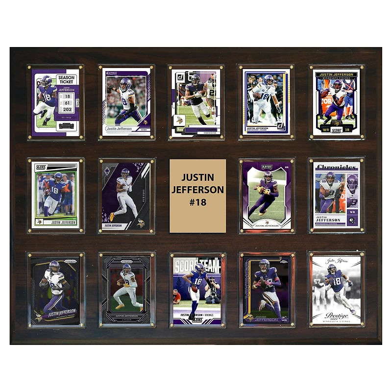 Justin Jefferson Minnesota Vikings 16" x 20" Trading Card Plaque