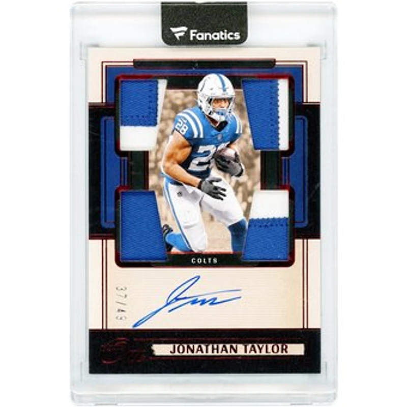 Jonathan Taylor Indianapolis Colts Autographed 2024 Panini One Quad Relics Red #54 #37/49 Card
