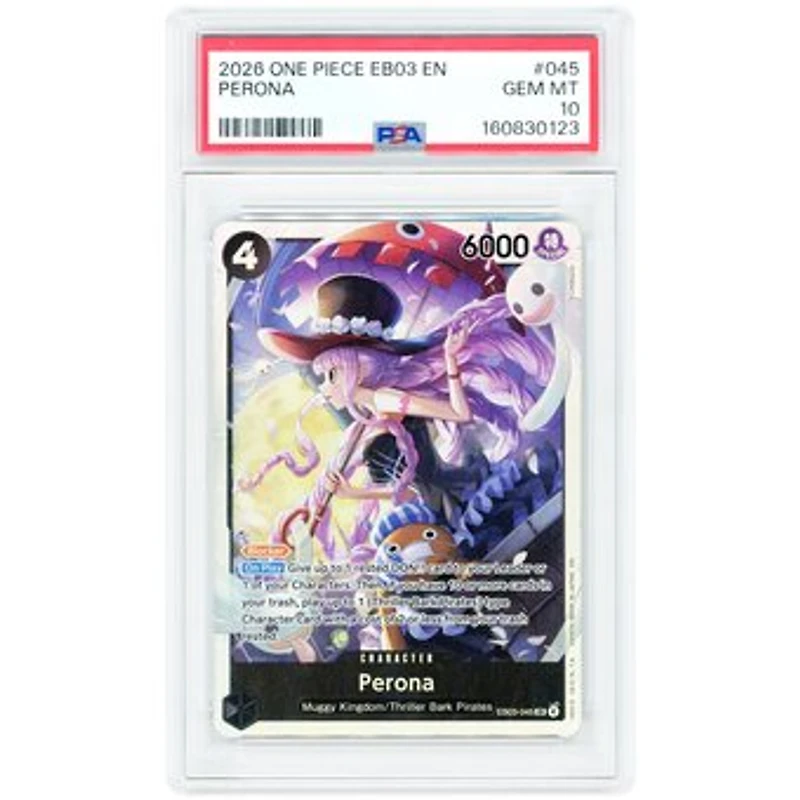 Perona 2026 One Piece Heroine's Edition Secret Rare #EB03-045 PSA Authenticated 10 Card