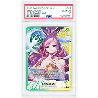Shirahoshi 2025 One Piece A Fist of Divine Speed Alternate Art Leader #OP11-022 PSA Authenticated 10 Card