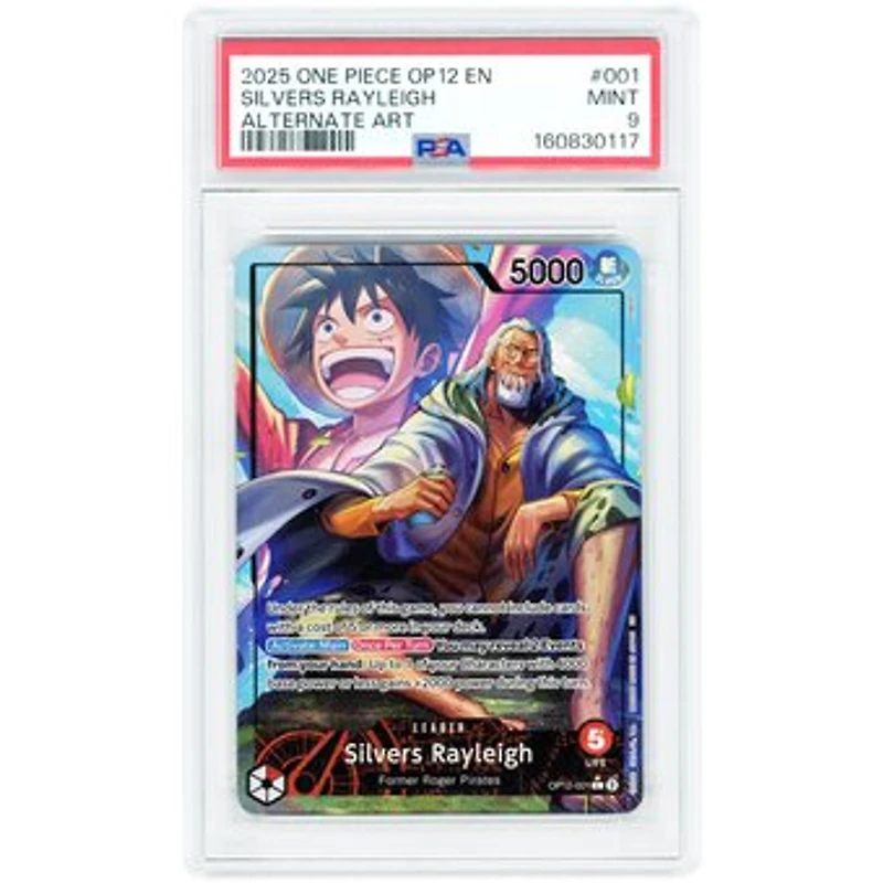 Silvers Rayleigh 2025 One Piece Legacy of the Master Alternate Art Leader #OP12-001 PSA Authenticated 9 Card