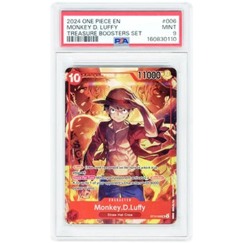 Monkey D. Luffy 2024 One Piece Promotion Cards Treasure Booster Set Secret Rare #ST10-006 PSA Authenticated 9 Card