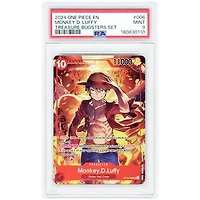 Monkey D. Luffy 2024 One Piece Promotion Cards Treasure Booster Set Secret Rare #ST10-006 PSA Authenticated 9 Card