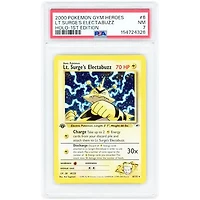 Lt. Surge's Electabuzz 2000 Pokemon Gym Heroes 1st Edition Holo Rare #6 PSA Authenticated 7 Card