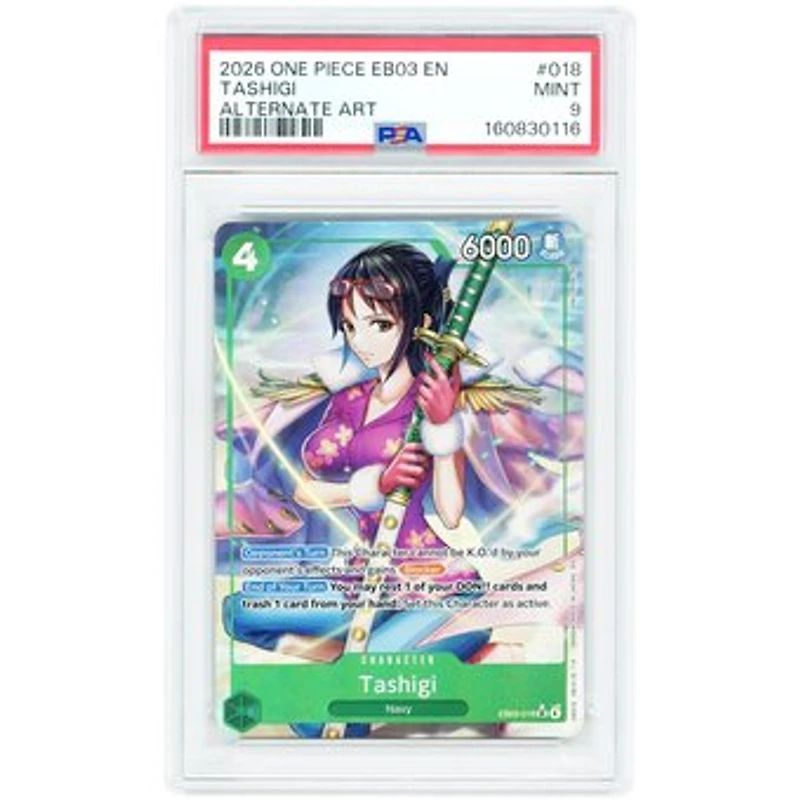 Tashigi 2026 One Piece Heroine's Edition Alternate Art Secret Rare #EB03-018 PSA Authenticated 9 Card
